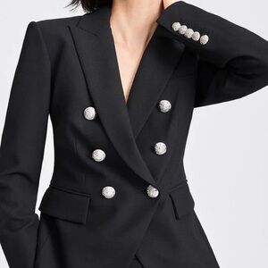 Balmain Black Double-Breasted Blazer